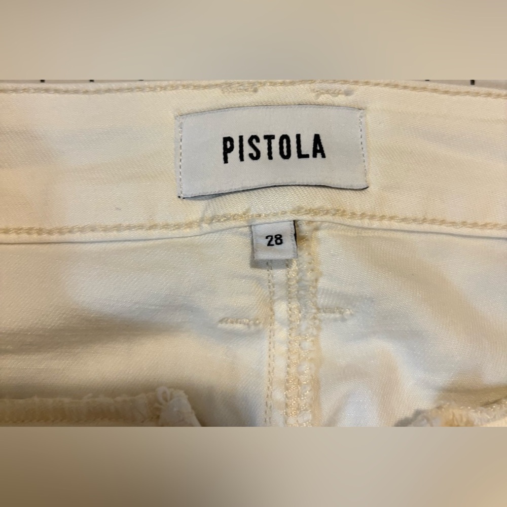 NWT Pistola Women’s Size 28 Ecru High Rise Cropped Utility Pant - Picture 4 of 10